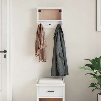 Wandkapstok SANDNES wit 45x12x35 cm massief grenenhout 4