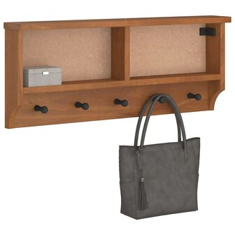 Wandkapstok SANDNES 87x12x35 cm massief grenenhout 1