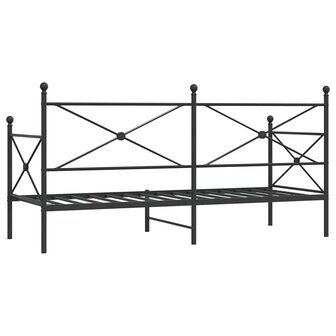 Slaapbank zonder matras 90x200 cm staal zwart 7