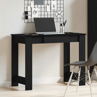 Bureau 100x45x75 cm bewerkt hout zwart 3