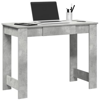 Bureau 100x45x75 cm bewerkt hout betongrijs 1