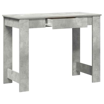 Bureau 100x45x75 cm bewerkt hout betongrijs 5
