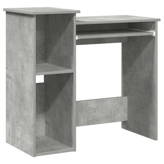 Bureau met schappen 84x40x78 cm bewerkt hout betongrijs 2