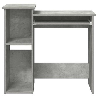 Bureau met schappen 84x40x78 cm bewerkt hout betongrijs 5