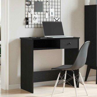 Bureau 80x40x75 cm bewerkt hout zwart 3