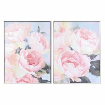 Schilderij DKD Home Decor 60 x 3,5 x 80 cm 60 x 3 x 80 cm Blommor Romantiek (2 Stuks) 1