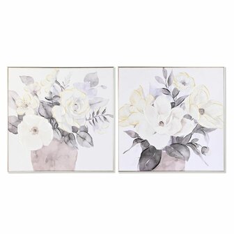 Schilderij DKD Home Decor Traditioneel Vaas 80 x 3,5 x 80 cm (2 Stuks) 1