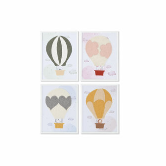 Schilderij Home ESPRIT Wit Kinderen 30 x 1,8 x 40 cm (4 Stuks) 1