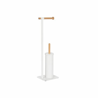 Toiletrolhouder Home ESPRIT Wit Natuurlijk Metaal Bamboe 22 x 16 x 68 cm 1