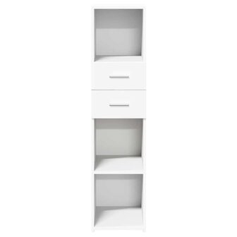 Hoge kast 30x42,5x124 cm bewerkt hout wit 4