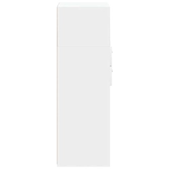 Hoge kast 30x42,5x124 cm bewerkt hout wit 5