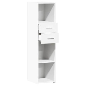 Hoge kast 30x42,5x124 cm bewerkt hout wit 7
