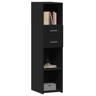 Hoge kast 30x42,5x124 cm bewerkt hout zwart 3