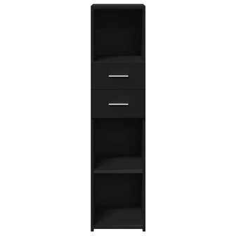 Hoge kast 30x42,5x124 cm bewerkt hout zwart 4