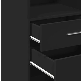 Hoge kast 30x42,5x124 cm bewerkt hout zwart 8