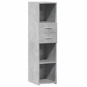 Hoge kast 30x42,5x124 cm bewerkt hout betongrijs 2
