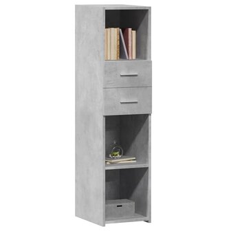 Hoge kast 30x42,5x124 cm bewerkt hout betongrijs 3