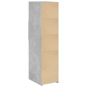 Hoge kast 30x42,5x124 cm bewerkt hout betongrijs 6
