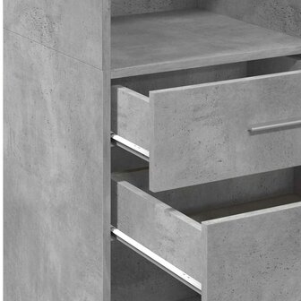 Hoge kast 30x42,5x124 cm bewerkt hout betongrijs 8