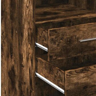 Hoge kast 30x42,5x124 cm bewerkt hout gerookt eikenkleurig 8