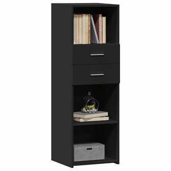 Hoge kast 40x42,5x124 cm bewerkt hout zwart 3