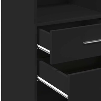 Hoge kast 40x42,5x124 cm bewerkt hout zwart 8