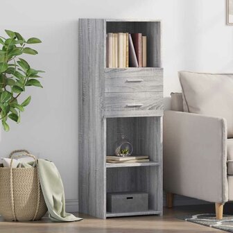 Hoge kast 40x42,5x124 cm bewerkt hout grijs sonoma eikenkleurig 1