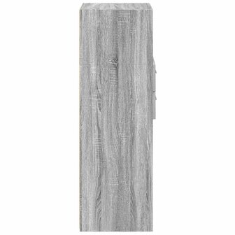Hoge kast 40x42,5x124 cm bewerkt hout grijs sonoma eikenkleurig 5
