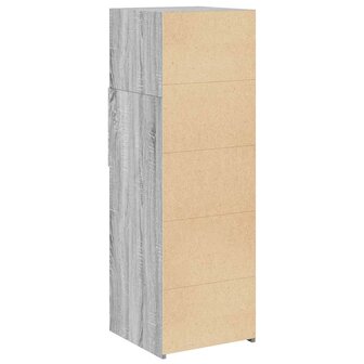 Hoge kast 40x42,5x124 cm bewerkt hout grijs sonoma eikenkleurig 6