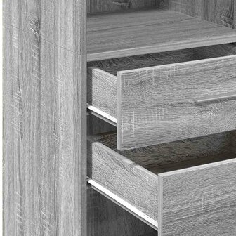 Hoge kast 40x42,5x124 cm bewerkt hout grijs sonoma eikenkleurig 8