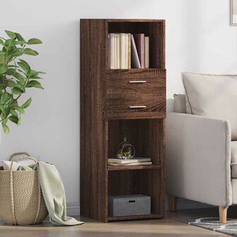 Hoge kast 40x42,5x124 cm bewerkt hout bruin eikenkleurig 1