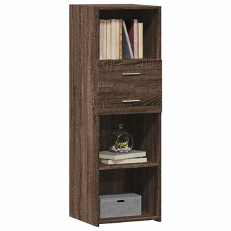 Hoge kast 40x42,5x124 cm bewerkt hout bruin eikenkleurig 3
