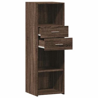 Hoge kast 40x42,5x124 cm bewerkt hout bruin eikenkleurig 7