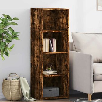 Hoge kast 40x41x124 cm bewerkt hout gerookt eikenkleurig 1