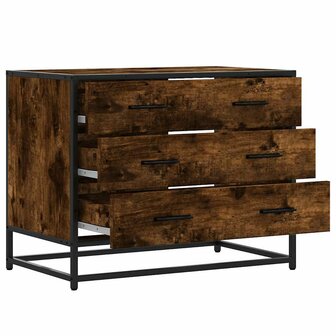 Ladekast 70x41x56 cm bewerkt hout gerookt eikenkleurig 5
