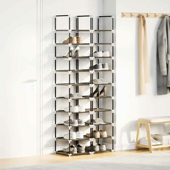 Schoenenrekken 2 st 33x33x174 cm vliesvrij 10-laags zwart 3