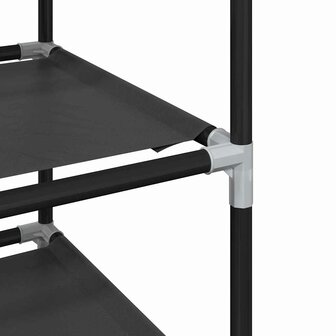 Schoenenrek 8-laags 44x28x145 cm nonwoven stof zwart 7