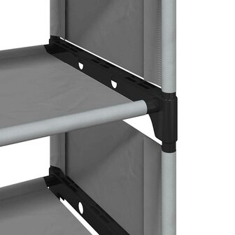 Schoenenrek 10-laags 54x28x158 cm nonwoven stof grijs 7