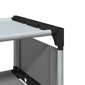 Schoenenrek 10-laags 54x28x158 cm nonwoven stof grijs 8