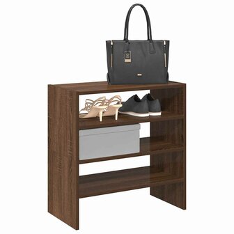 Schoenenrekken 2 st stapelbaar 60x30x30,5 cm bruin eikenkleur 1