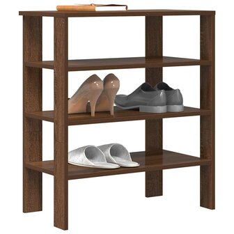 Schoenenrek 61x32x70 cm bewerkt hout bruin eikenkleur 1