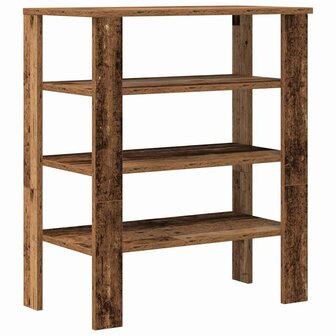 Schoenenrek 61x32x70 cm bewerkt hout oud houtkleurig 6