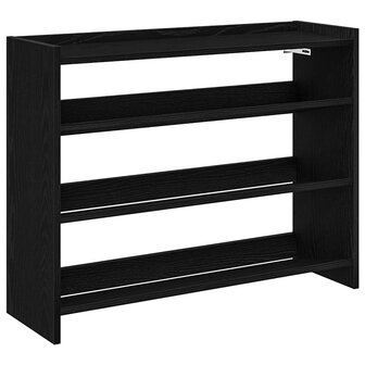 Schoenenrek 80x25x62 cm bewerkt hout zwart 2