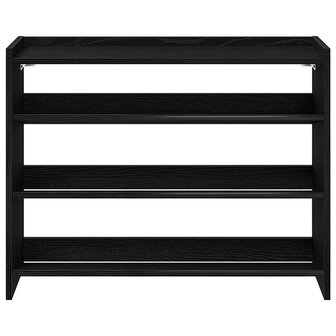 Schoenenrek 80x25x62 cm bewerkt hout zwart 4