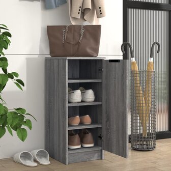 Schoenenkast 30x35x70 cm bewerkt hout grijs sonoma eikenkleurig 3