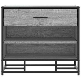 Schoenenbank 60x40x53,5 cm bewerkt hout en metaal grijs sonoma 4