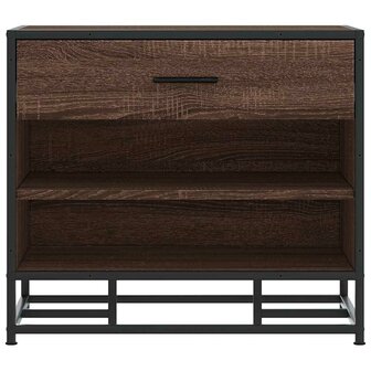 Schoenenbank 60x40x53,5 cm bewerkt hout en metaal bruin eiken 4