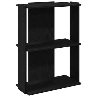 Boekenkast 3-laags 60x30x80 cm bewerkt hout zwart 2