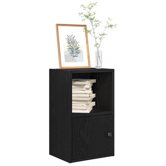 Boekenkast 31x24x52 cm bewerkt hout zwart eikenkleurig 1