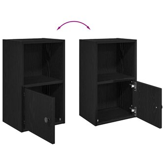 Boekenkast 31x24x52 cm bewerkt hout zwart eikenkleurig 8
